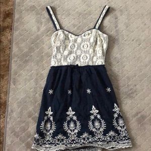 Rue 21 Navy dress with designs